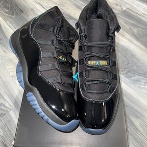 Jordan 11 gamma Black and Blue High-Top Sneakers